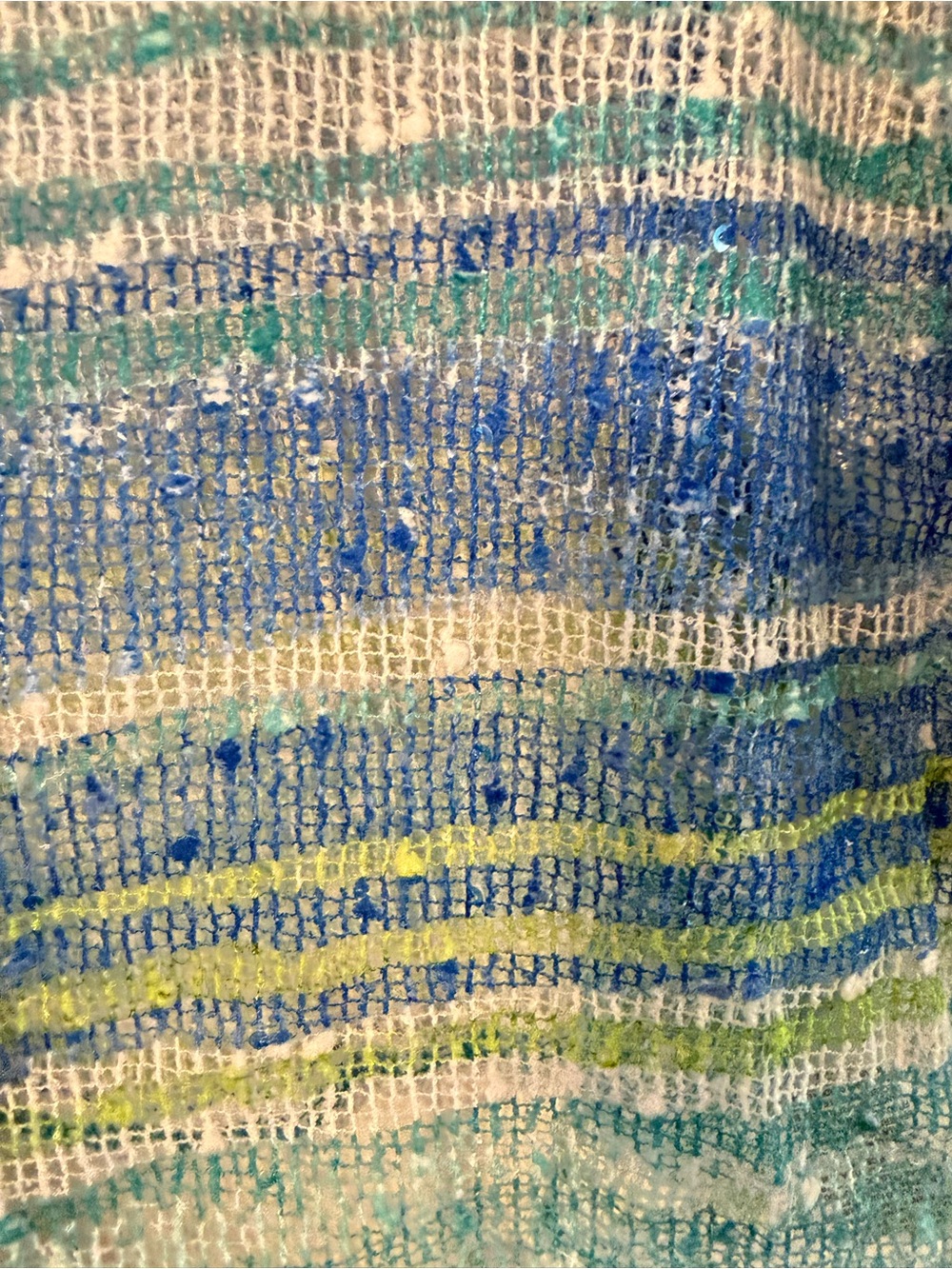 Alfred Dunner Blue, Teal & White Striped Open-Front Cardigan - Picture 3 of 6